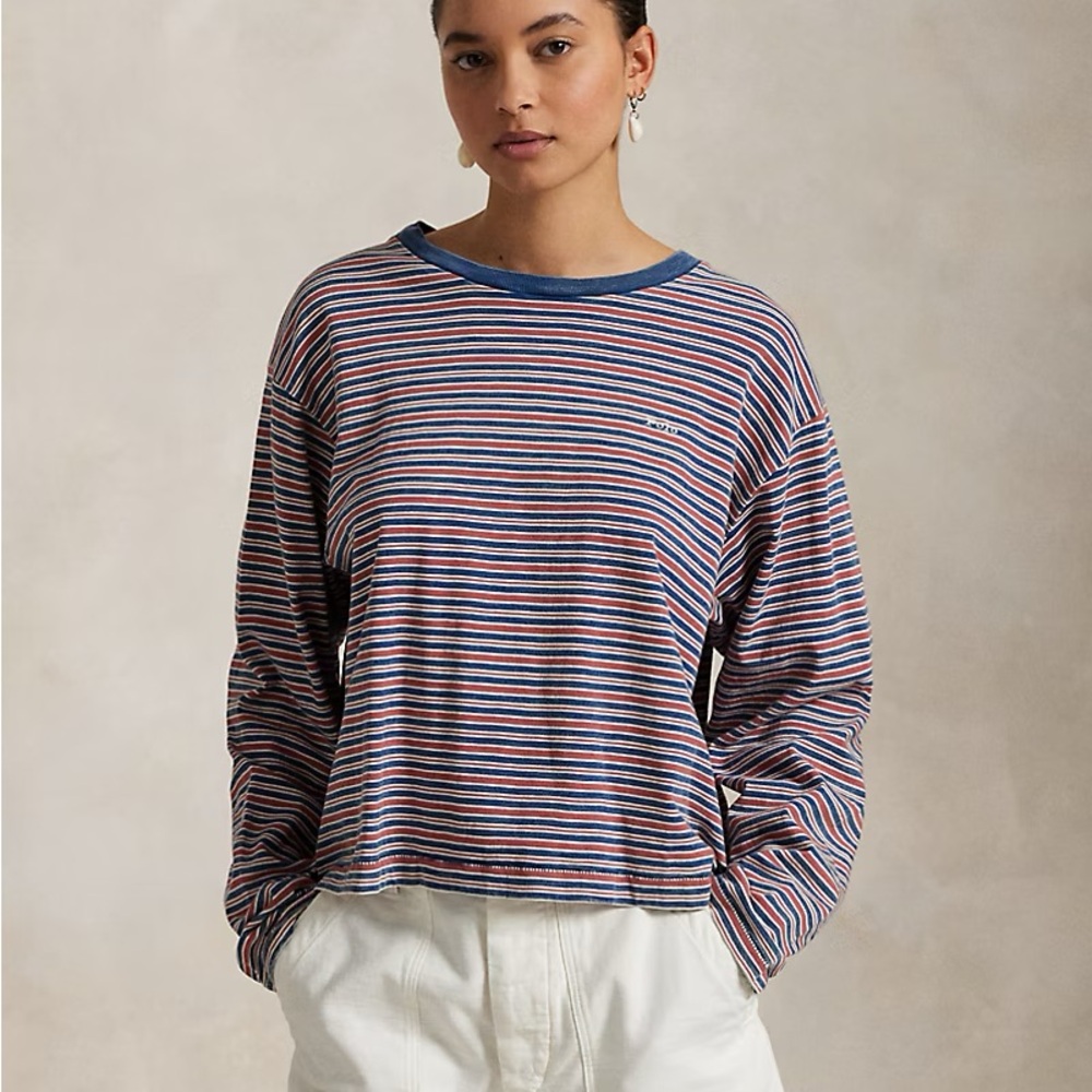 DISO Ralph Lauren Jersey Striped Long Sleeve Top